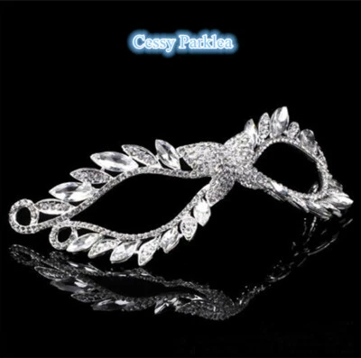 SN-A1-2 Lady's Metallic Crystal VENETIAN Masquerade Fancy Ball Face Eye Mask - Image 1 of 4