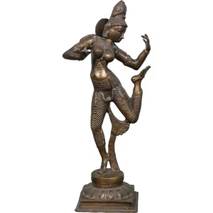 Brass vintage lady figurine in dancing pose, 1960s year old home decor furniture - Picture 1 of 7