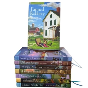 Lot of 8 Annie's Amish Inn Mysteries Hardcover Books Fiction Bundle - Picture 1 of 6