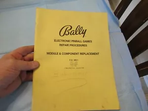 BALLY ELECTRONIC PINBALL GAMES REPAIR PROCEDURE MODULE & COMPONENT REPLACE 1978 - Picture 1 of 1