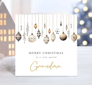 Merry Christmas Personalised Xmas Card Family Mum Grandma Daughter Niece - C142 - Picture 1 of 4
