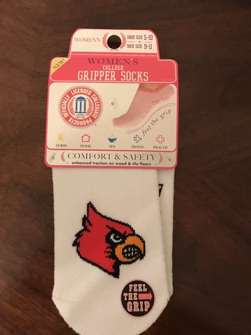 NWT Women's Skidders Non-Skid Louisville Cardinals Slipper Socks "The Ville" Cover