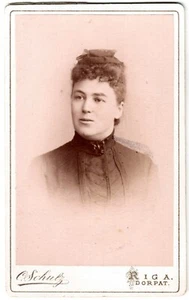 Cdv.Lettonie.Latvia.Riga.Olga Fimian née Shaetyke.Mariée à Emil.Photo C.Schulz. - Picture 1 of 2