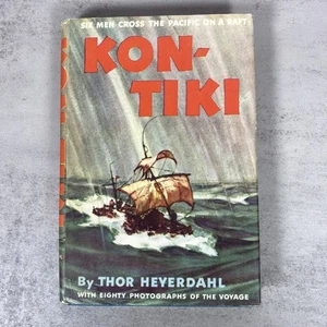Kon-Tiki by Thor Heyerdahl Hardcover Dust Jacket 80 Photos of Voyage 1947 - Picture 1 of 10