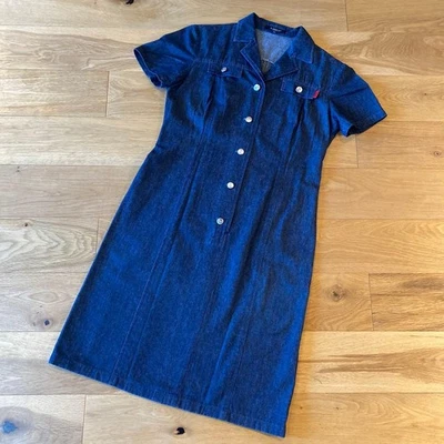 Burberry London Denim Shirt Dress Women’s Dark Indigo Size 38/ M Used - Image 1 of 4
