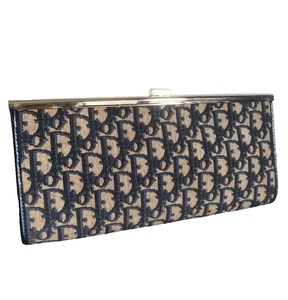 Christian Dior Trotter Clutch Tasche Vintage Made in France Navy Beige ohne Box - Bild 1 von 18