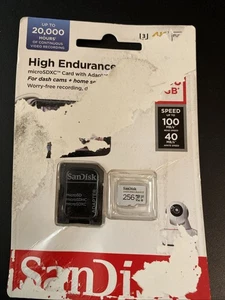 Carte MicroSD Haute Endurance Sandisk 256 Go SDSQQNR-256G Security Cam Dash Cam - Neuve - Photo 1 sur 2
