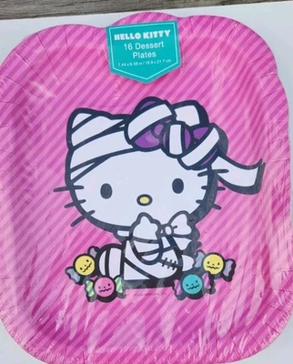 Hello Kitty Mummy 万圣节 16 件套派对盘子全新未拆封。 Sanrio — 第 1/3 张图片