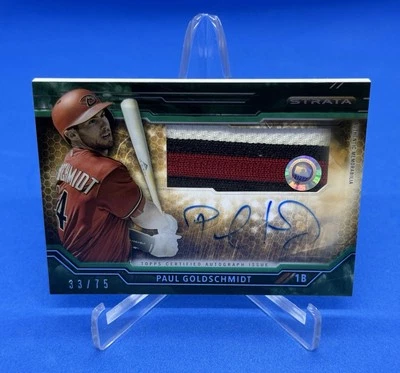 2015 Topps Strata Paul Goldschmidt Relic Auto Green /75 Autograph  - Image 1 of 2