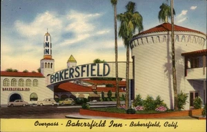 Overpass Bakersfield Inn c1950s,CA Kern County California Postcard - Picture 1 of 2