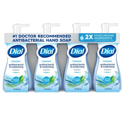 Dial Antibacterial Foaming Hand Soap, Spring Water, 7.5 fl. oz., 4 pk. - Image 1 of 4