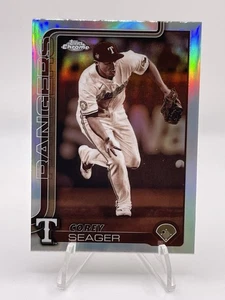2025 Topps Chrome Baseball SEPIA REFRACTOR Corey Seager Texas Rangers - Picture 1 of 2