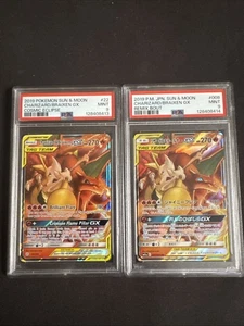 Pokémon Sun & Moon Cosmic Eclipse #22 2019 Charizard & Braixen GX PSA 9 segundos Set - Imagen 1 de 2