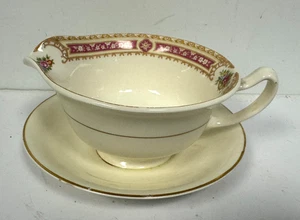 Paden City Pottery PCP116 Gravy Boat Floral Scrolls NM Gold Trim & Red - Picture 1 of 7