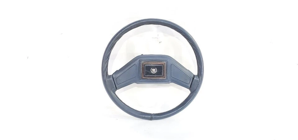 1988 Cadillac Brougham OEM Steering Wheel Blue Leather Has Scratches - Image 1 of 4