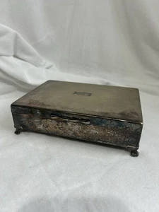 EPNS Silver Plated Cigarette Trinket Jewellery Box, Very Tarnished Silver Tone - Foto 1 di 11