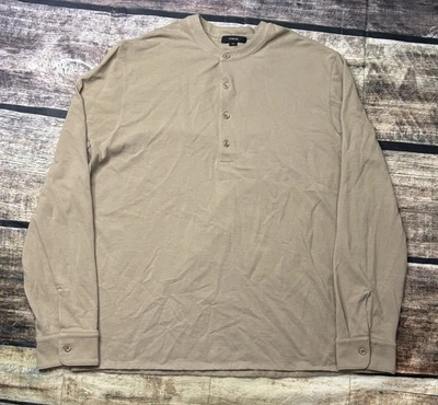 Vince Henley Shirt Mens Large Cotton Brown Long Sleeve - Image 1 of 4