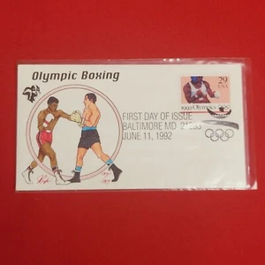 First Day of Issue Stamp Cache Envelope and Enclosure Olympic Boxing - Picture 1 of 7