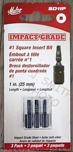 New Malco SD1IP Impact Grade #1 Square Insert Bit  [3 bits per pack] - Picture 1 of 3