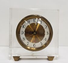 Mid Century Modern Seth Thomas Lucite Acrylic Mod Design Desk Electric Clock Usa