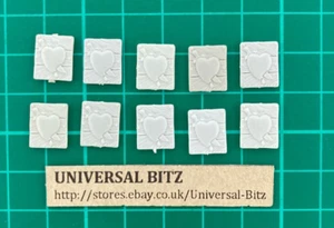 Warhammer Citadel Small Square Heart Fighter Shields x 10 E 1992 RARO FUERA DE USO E6 B - Imagen 1 de 2
