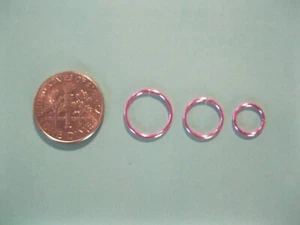 3 Pink Nose Rings Hoop Earrings Tragus 8 10 &12mm Curated Ear Stacked Ear - Picture 1 of 1