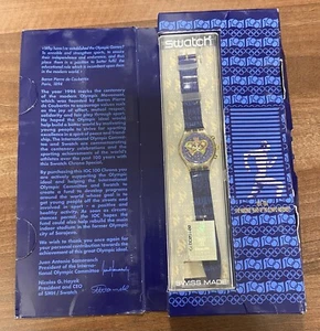 One Hundred Years Of The Olympic Movement Swatch Boxed Working Good Conditon  - Bild 1 von 10