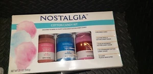 NOSTALGIA COTTON CANDY KIT (3) 7 OZ FLAVORS BAGS TIES CONES MAKES 42 FAST US SH - Picture 1 of 10