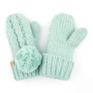 ScarvesMe C.C 3-9 years Children Girl Boy Kids Fuzzy Lining Knit Solid Gloves - Picture 1 of 14