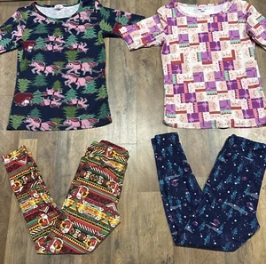 LulaRoe Holiday Christmas Women’s Clothing Lot Legging OS Dream Top Size Medium - Picture 1 of 10