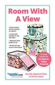 ROOM WITH A VIEW Sturdy Zippered Bins in 3 Sizes Sewing Pattern by Annie.com - Picture 1 of 2