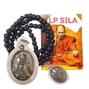 Phar Lp Maha Sila Pendent + Rosary Praying Beads Luang Pu Mahasila Thai Buddha - Picture 1 of 7