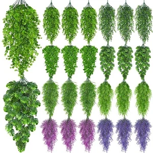 Riceshoot 24 Pcs Artificial Hanging Plants 8 Styles Realistic Hanging Fake Pl... - Picture 1 of 6