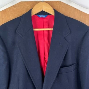 Pendleton Blazer Mens 42R Navy Blue 2 Button 100% Pure Virgin Wool Metal Buttons - Picture 1 of 14
