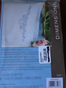 DIMENSIONS STAMPED FOR EMBROIDERY PAIR PILLOWCASES WILDFLOWERS #73197 - Picture 1 of 3