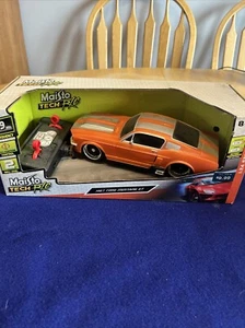 Maisto Tech R/C 1967 Ford Mustang GT Orange/Silver Stripes 1:24 49MHZ - Picture 1 of 6