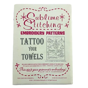 Sublime Stitching Tattoo Your Towels Iron-On Embroidery Patterns Sword Heart - Picture 1 of 5