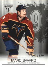 2003-04 (THRASHERS) Titanium Retail Jersey Number Parallels #7 Marc Savard/250