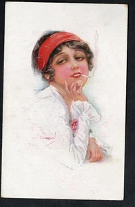 PUBLICIDAD TABACO - Postal - Arte de fumar por mujer, Lottie Usabal (6), **como nuevo - Imagen 1 de 2