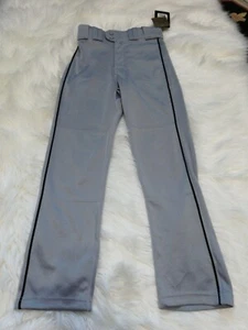 NWT Rawlings Youth Medium Pro-Dri Semi Relaxed Fit BlackPiped Gray Baseball Pant - Picture 1 of 7