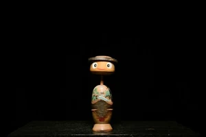 Japanese Wooden Doll Vintage Ornament KOKESHI Antique Sculpture/H 7.1"/KIB78/190 - Bild 1 von 8