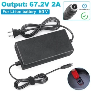 67.2V 2A Head RCA Li-ion Battery Charger Adapter For 60V 16S Electric Bicycle - Picture 1 of 11
