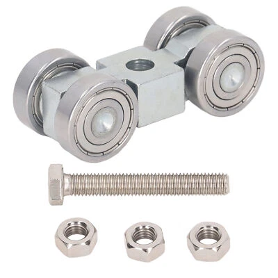 Gruppo puleggia 4 ruote scanalatura profonda cuscinetto a sfera puleggia a rulli per carrello piccolo - Immagine 1 di 4