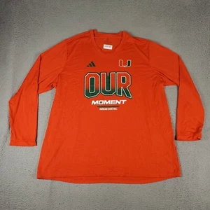 Adidas Miami Hurricanes T Shirt Mens Size 3XL Orange UM Long Sleeve - Picture 1 of 8