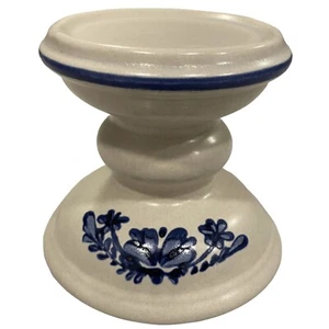 Pfaltzgraff YORKTOWNE Stoneware 4" Pillar Candle Holder Pedestal Blue VINTAGE - Picture 1 of 5
