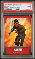 2015 Topps Star Wars Rebels Rainbow Foil Parallel Kanan Jarrus Rookie PSA 9 Pop1
