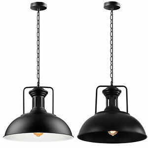 Pendant Light Retro Loft Style Metal Shade Black Lamp Vintage Industrial Ceiling