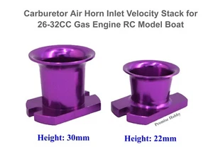 Carburetor Air Horn Inlet Velocity Stack for 26-32CC Gas Engine RC Boat - Purple - Picture 1 of 21