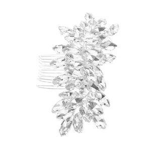 Peine para el cabello de boda nupcial: peine lateral de estrás accesorios para el cabello de cristal - Imagen 1 de 12