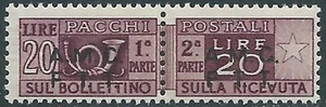 1947-48 TRIESTE A PACCHI POSTALI 20 LIRE MNH ** - RE3-9 - Imagen 1 de 1